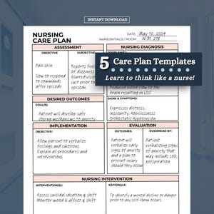 Druckbare Nursing Care Plan Vorlage, Bewertungseinschätzung, Outcomes Guide, Pflegediagnostik Spickzettel, Nurse Care Plan Vorlage