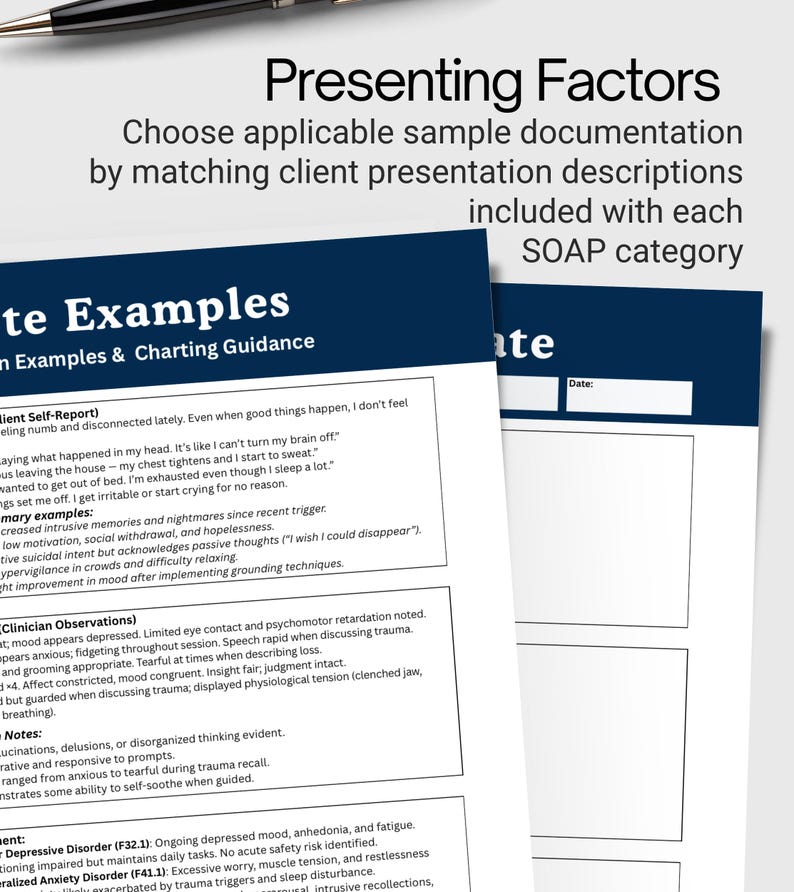 Psychotherapy SOAP Documentation Examples & SOAP Note Template, Mental ...