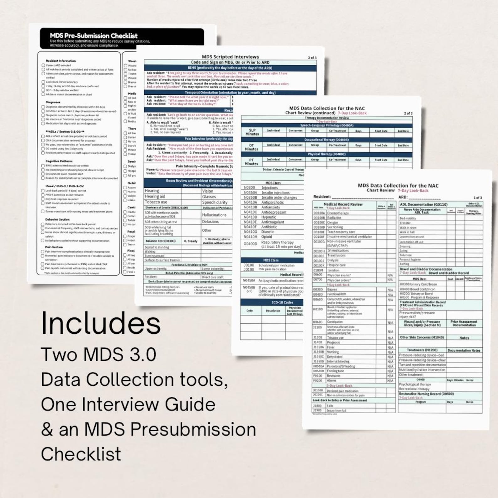 MDS Assessment & Interview Cheat Sheet, Nursing Home Coordinators RAI ...