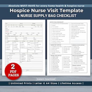 Home Health Printable Form, Hospice Documentation, Patient Visit Nurse Notes, In-Home Care Notes, Home Health Nurse, Home Health Intake Form