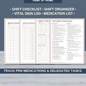 Redigerbar paket med schemaläggare för skicklig sjuksköterska: patientrapport, uppgiftsspårning, mallar för medicinering (PDF) bild 3