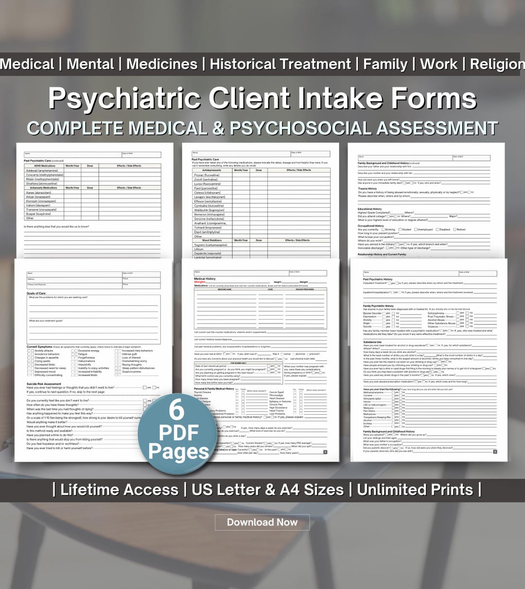 New Client Intake Mental Health Form | New Psychotherapy Patient ...