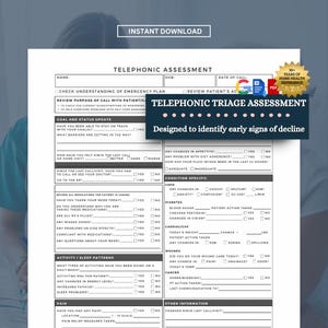 Telephonic Nurse Check-In Assessment Form: Telehealth Nursing Triage Call Template (PDF, DOCX)