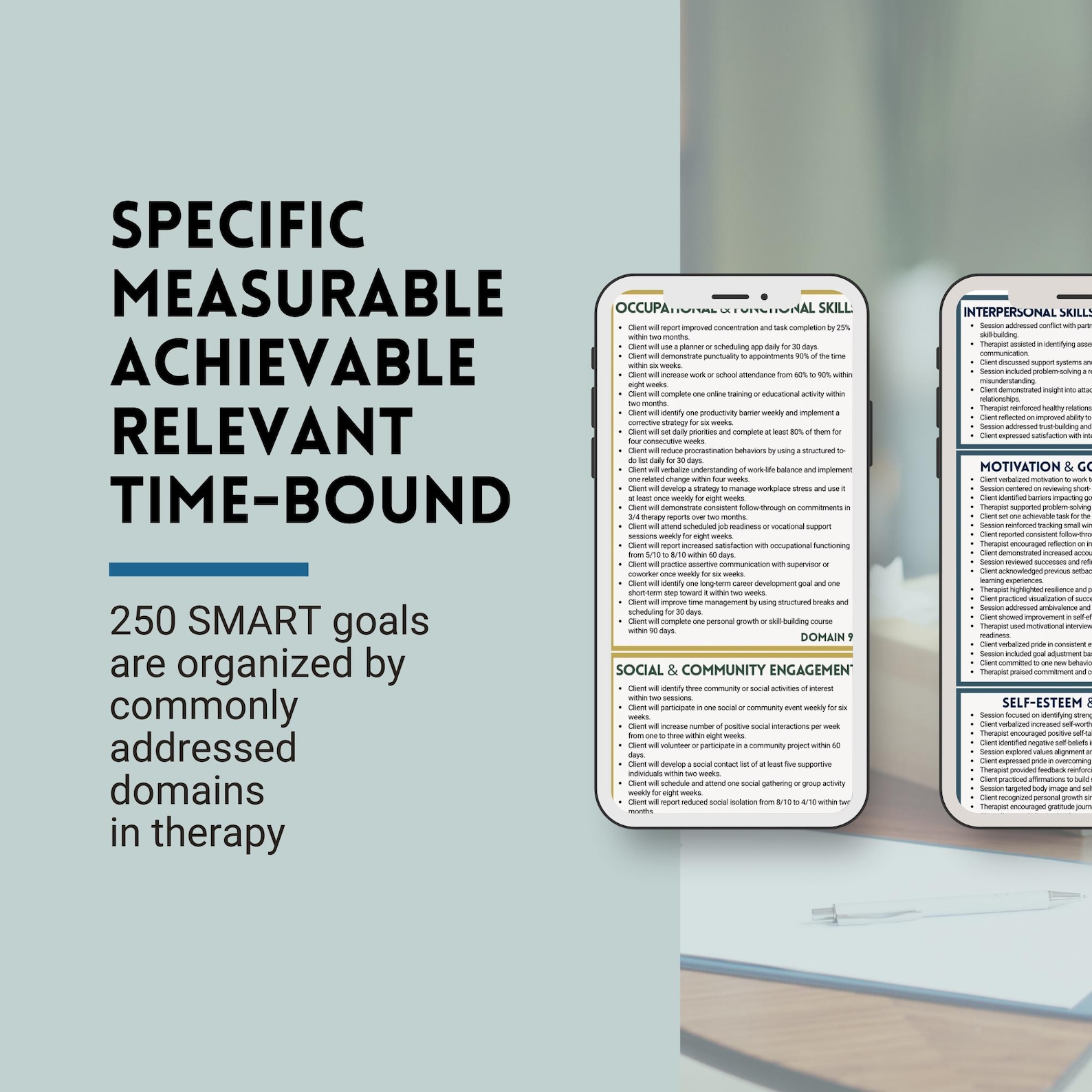 250 SMART Goals Treatment Plan for Therapists | Mental Health ...