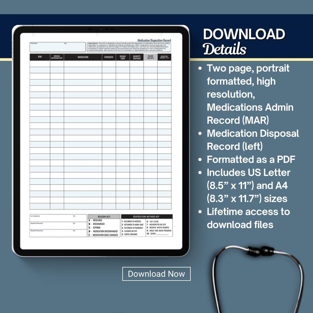 Mar Format Monthly Medication Administration Record (MAR) | Printable Medicine Log ...