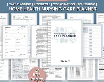Home Health Nurse Daily Planner – Printable Home Health Nursing Day Planner, Start of Care & Revisit Daily Planner (PDF Download)