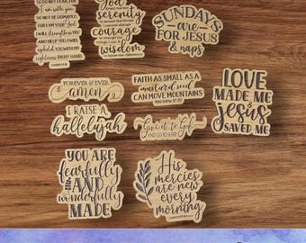 SVG Religious V4 Magnet Set - Digital Download-Glowforge, Motivate, Inspiring, Faith, Religion, Easter, Jesus Fridge Desk Magnet Laser File