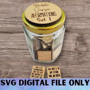 SVG Bibel-Phrase Token Set 1-Digitaler Dateidownload - Glowforge-Datei, Affirmationsglas, Laser-Datei, Token SVG für christliche religiöse Aktivität