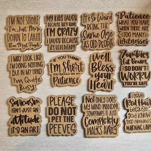 SVG V17 Sarcastic Magnet Set-Digital File Download - Glowforge, Funny, Silly, Snarky, Sarcasm, Refrigerator Desk Magnet Laser Engrave File image 5