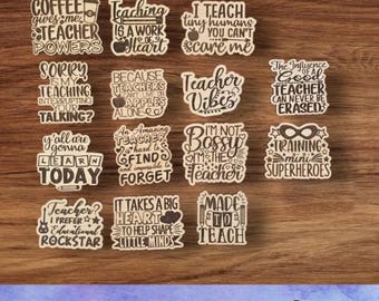 SVG Teacher Magnet V2 Set - Digital File Download - Glowforge File, Funny, Positive, Inspiring, Refrigerator Desk School Class Laser File