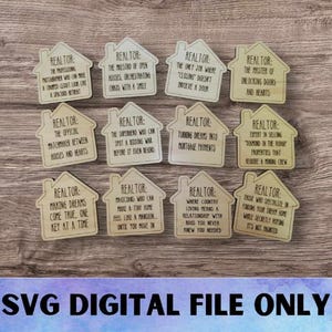 SVG makelaar magneetset - digitaal bestand downloaden - Glowforge-bestand, grappig, Snarky makelaar huis Home onroerend goed magneet laserbestand SVG