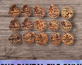 SVG SKULLS V4 Sarcastic Magnet Set Version 4 - Digital Download-Glowforge, Funny, Snarky, Witty, Sarcasm Refrigerator Desk Magnet Laser File