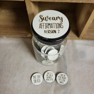 SVG Sweary Affirmation Version 2 - Digitaler Dateidownload - Glowforge-Datei, Affirmationsglas, Laser-Datei, Erwachsener schwörende Token weißer Elefant