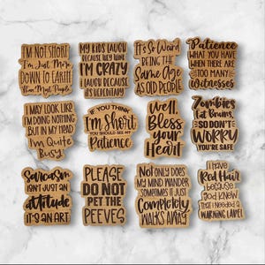 SVG V17 Sarcastic Magnet Set-Digital File Download - Glowforge, Funny, Silly, Snarky, Sarcasm, Refrigerator Desk Magnet Laser Engrave File image 2