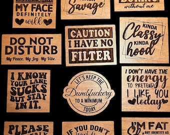 SVG V7 Sarcastic Magnet Set Version 7 - Digital File Download - Glowforge, Funny, Snarky, Silly, Sarcasm Refrigerator Desk Magnet Laser File