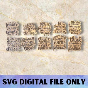 SVG Inspirational V2 Magnet Set - Download digitale - Glowforge, motivazionale, stimolante, positivo, edificante, file laser per magnete da scrivania per frigorifero