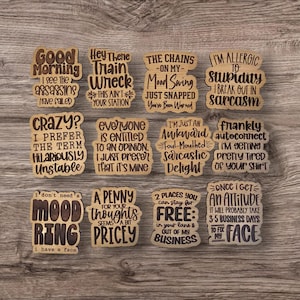 SVG V15 Sarcastic Magnet Set-Digital File Download - Glowforge, Funny, Silly, Snarky, Sarcasm, Refrigerator Desk Magnet Laser Engrave File image 3