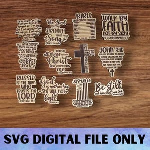 SVG religieuze V2-magneetset - digitale download-Glowforge, motiveren, inspirerend, geloof, religie, Pasen, Jezus koelkastbureaumagneet laserbestand
