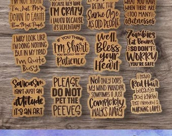 SVG V17 Sarcastic Magnet Set-Digital File Download - Glowforge, Funny, Silly, Snarky, Sarcasm, Refrigerator Desk Magnet Laser Engrave File