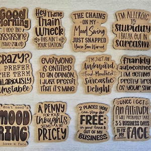 SVG V15 Sarcastic Magnet Set-Digital File Download - Glowforge, Funny, Silly, Snarky, Sarcasm, Refrigerator Desk Magnet Laser Engrave File image 2