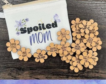 SVG Spoiled Mom Tokens - Digital File Download - Glowforge File, Mother's Day Gift, Flower Laser File SVG, Appreciation, Birthday, Love, Fun