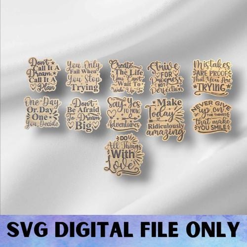 SVG Inspirational V3 Magnet Set - Digital Download-Glowforge, Motivational, Inspiring, Positive, Uplifting, Fridge Desk Magnet Laser File