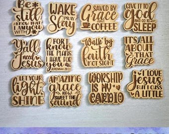 SVG Religious V5 Magnet Set - Digital Download-Glowforge, Motivate, Inspiring, Faith, Religion, Easter, Jesus Fridge Desk Magnet Laser File