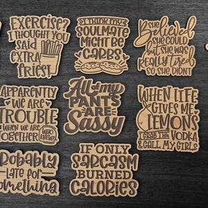 SVG V14 Set di magneti sarcastici - Download di file digitali - Glowforge, divertente, sciocco, sarcastico, sarcastico, file di incisione laser per magneti da scrivania per frigorifero immagine 3