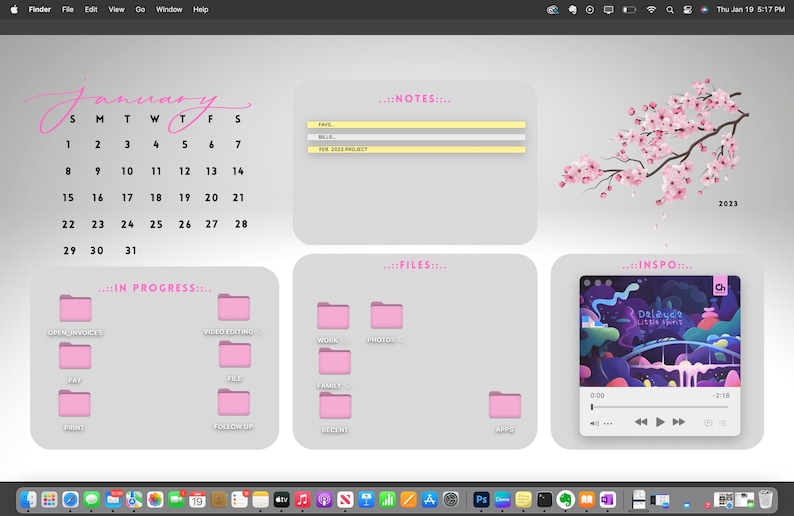 Cherry Blossom 2025 2025 Full Year Calendar Desktop Etsy