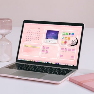 Pink Cloud 2023 - 2024 Calendario de año completo Fondo de pantalla del organizador de escritorio [Descarga instantánea]