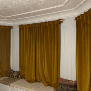 Wooden Double or Single Curtain Rod Holders Upcycled Wood Wall Mounted Window Treatments image 5