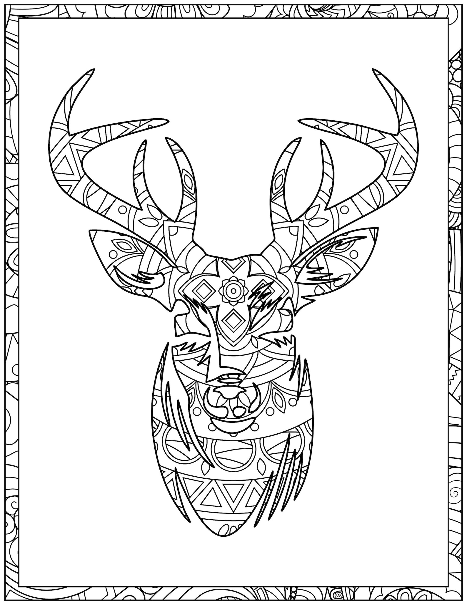 Mandala Coloring Pages Adult Coloring Book Animal Coloring | Etsy Canada