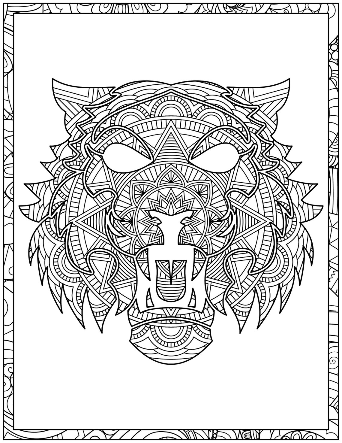 Mandala Coloring Pages Adult Coloring Book Animal Coloring | Etsy Canada
