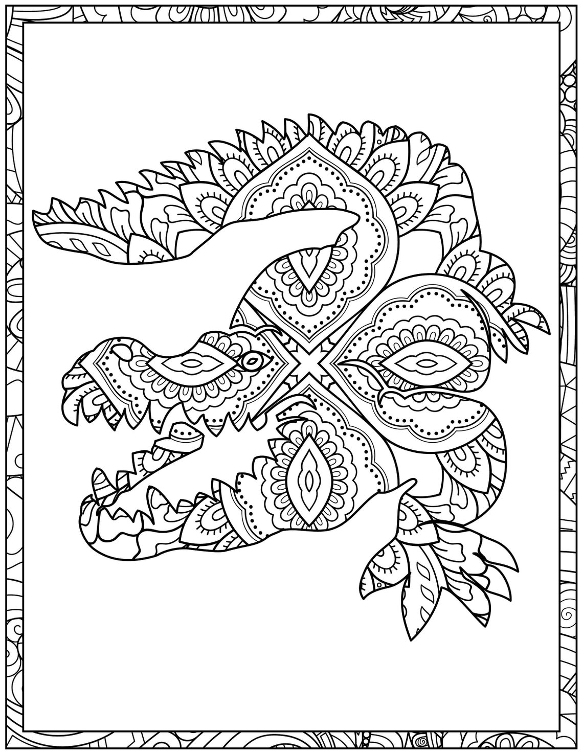 Mandala Coloring Pages Adult Coloring Book Animal Coloring | Etsy Canada