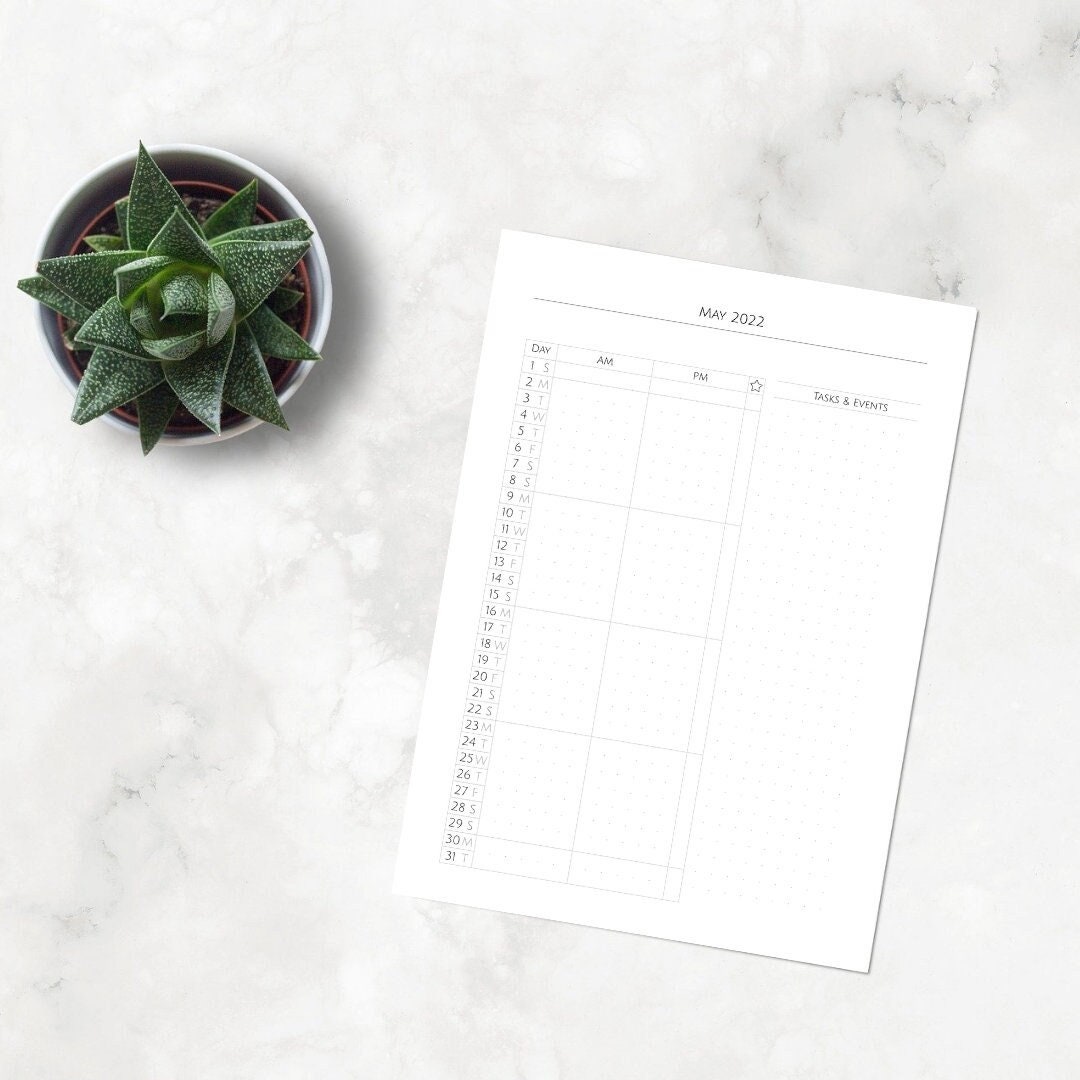 MONTHLY LOG Printable for Bullet Journal Minimalist Template - Etsy