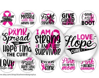1 inch Bottle Cap Images- Breast Cancer- Survivor: (Digital Download)