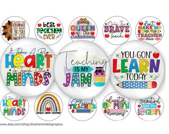 Teacher. Teacher Jam 1- inch Bottle Cap Images - 4x6 sheet (Digital Download) 25MM-