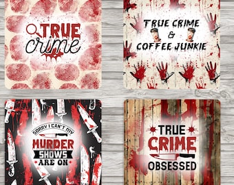True Crime Coaster Sublimation Designs: 4x4 Square (Digital Download)