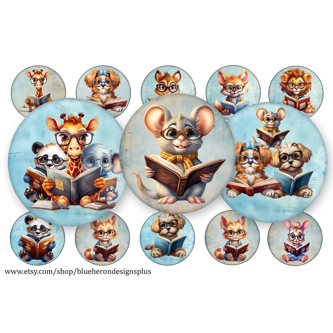 Beautiful Animals Reading Books-1 Inch Bottle Cap-buy 3 Get 1 Free ...