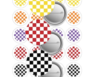 Plantilla para botones a cuadros – 3,8 cm, 60 imágenes (descarga digital)