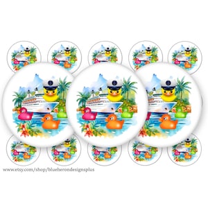 Cruise Ship Ducks -Get Ducked-1 inch Bottle Cap Images- Buy 3 get 1 Free-Read Directions- 4x6 sheet-Jpeg-PNG-PNG no stroke Digital Download