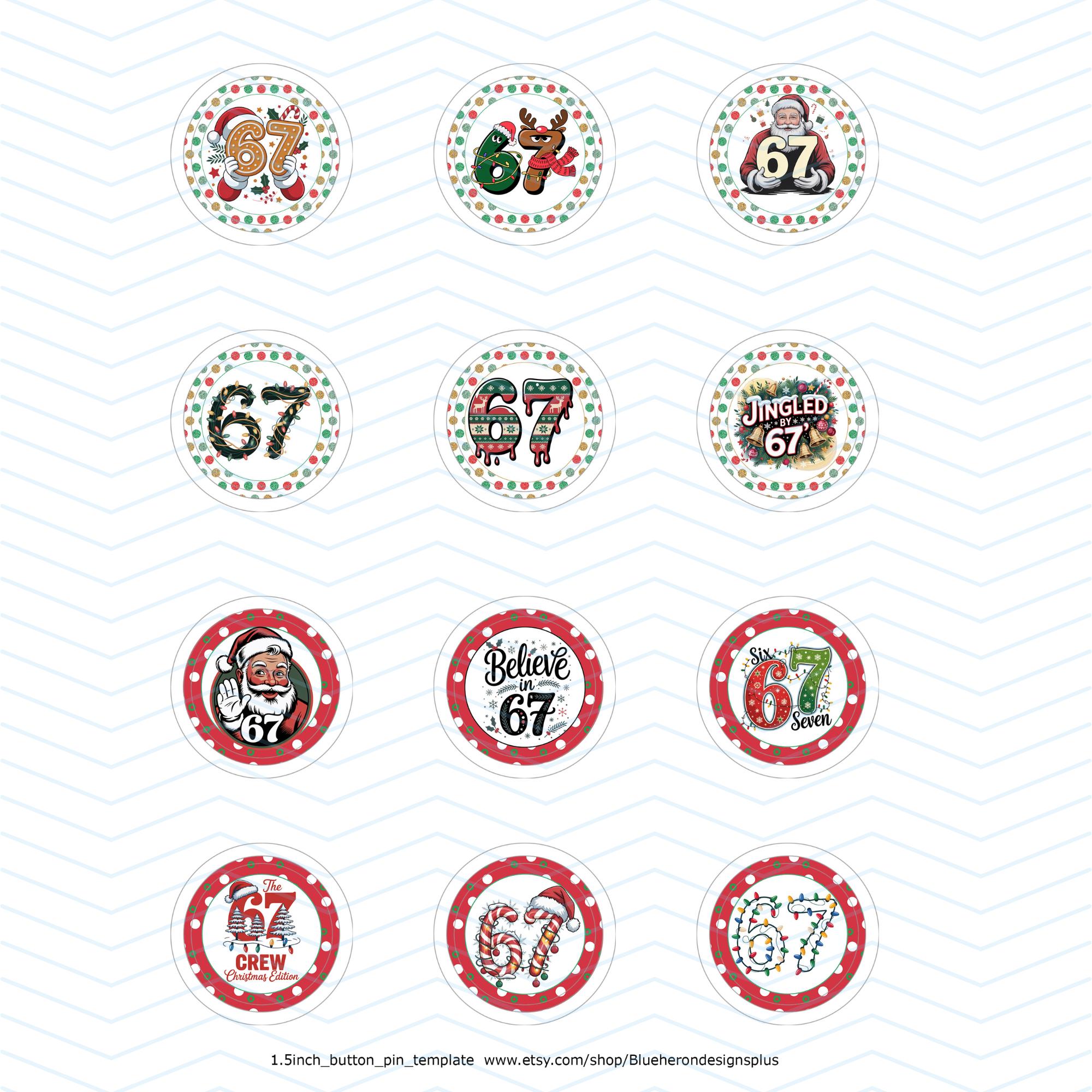 Christmas 67 Button Pin Images, 1.5 Inch Circles (digital Download) - Etsy