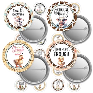 Motivational 1.25inch Button Pins Template (Digital Download)