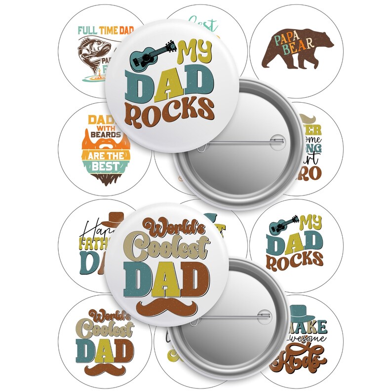 Father's Day 2.25-inch Button Pin Template (digital Download) JPEG ...