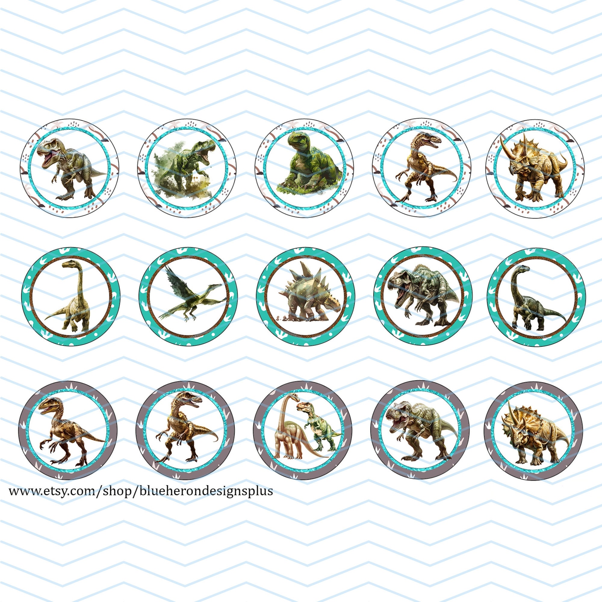 Prehistoric Dinosaurs-- T-rex-1inch Bottle Cap Images-4x6 Sheet ...
