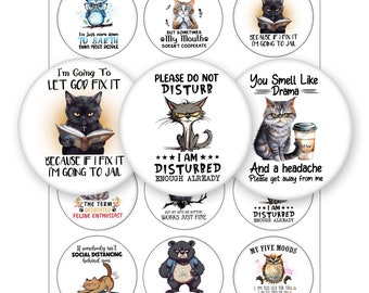 Animal Jokes-2.5 Inch Circle-8.5x11 sheet-.24 Images Digital Download-PNG-Stickers-labels