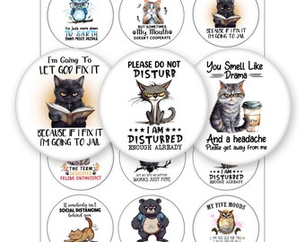 Animal Jokes-2.5 Inch Circle- Buy 3 get 1 Free-Direction Below-Mix & Match-8.5x11 sheet-.24 Images Digital Download-PNG-Stickers-labels