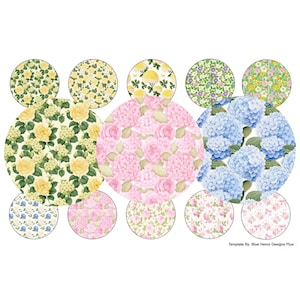 Spring Flower Mix 1 inch Bottle Cap Images- Buy 3 get 1 Free-Read Directions-4x6 sheet. Digital Download-JPEG&PNG, 25MM