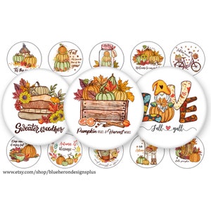 Autumn Pumpkins-1 inch Bottle Cap Images- Buy 3 get 1 Free-Read Directions- 4x6 sheet-Jpeg-PNG no stroke Digital Download