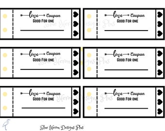 Printable Customizable Love Coupon Book , for Him or Her, Blank Love Coupon,  Wedding Gift, Bridal Shower, Anniversary, Birthday Digital 